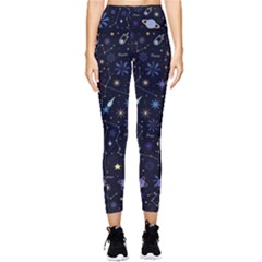 Starry Night  Space Constellations  Stars  Galaxy  Universe Graphic  Illustration Pocket Leggings  by Pakjumat