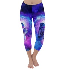 The Cosmonaut Galaxy Art Space Astronaut Capri Winter Leggings  by Pakjumat