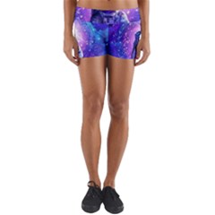 The Cosmonaut Galaxy Art Space Astronaut Yoga Shorts by Pakjumat