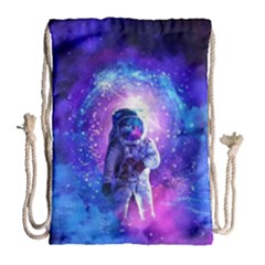 The Cosmonaut Galaxy Art Space Astronaut Drawstring Bag (large) by Pakjumat