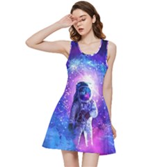 The Cosmonaut Galaxy Art Space Astronaut Inside Out Racerback Dress by Pakjumat