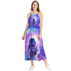 The Cosmonaut Galaxy Art Space Astronaut Boho Sleeveless Summer Dress by Pakjumat