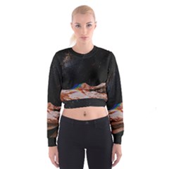 Retro Vintage Space Galaxy Cropped Sweatshirt by Pakjumat