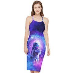 The Cosmonaut Galaxy Art Space Astronaut Bodycon Cross Back Summer Dress by Pakjumat