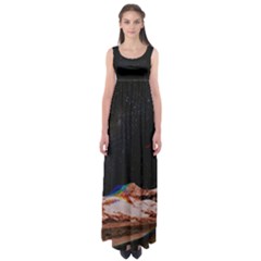 Retro Vintage Space Galaxy Empire Waist Maxi Dress