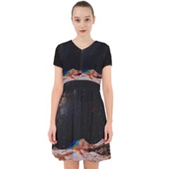 Retro Vintage Space Galaxy Adorable In Chiffon Dress by Pakjumat