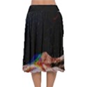 Retro Vintage Space Galaxy Velvet Flared Midi Skirt View2