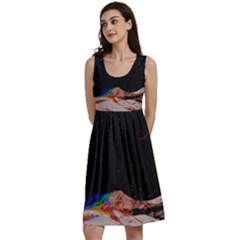 Retro Vintage Space Galaxy Classic Skater Dress by Pakjumat