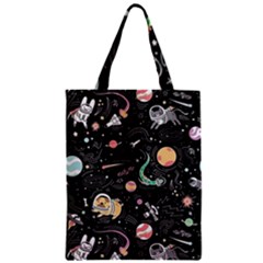 Animals Galaxy Space Zipper Classic Tote Bag by Pakjumat