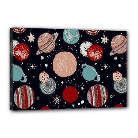 Space Galaxy Pattern Canvas 18  X 12  (stretched) by Pakjumat