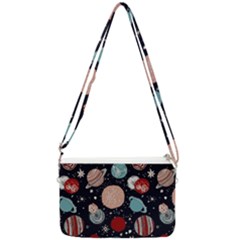 Space Galaxy Pattern Double Gusset Crossbody Bag by Pakjumat