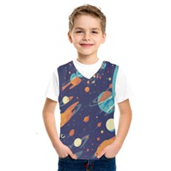 Space Galaxy Planet Universe Stars Night Fantasy Kids  Basketball Tank Top by Pakjumat