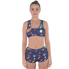 Space Galaxy Planet Universe Stars Night Fantasy Racerback Boyleg Bikini Set by Pakjumat