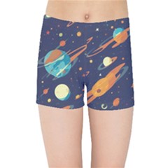 Space Galaxy Planet Universe Stars Night Fantasy Kids  Sports Shorts by Pakjumat