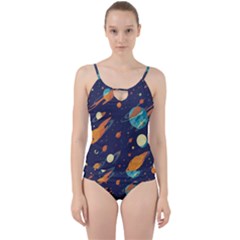 Space Galaxy Planet Universe Stars Night Fantasy Cut Out Top Tankini Set by Pakjumat