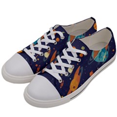 Space Galaxy Planet Universe Stars Night Fantasy Men s Low Top Canvas Sneakers by Pakjumat