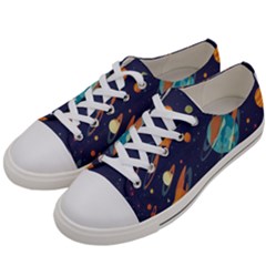 Space Galaxy Planet Universe Stars Night Fantasy Women s Low Top Canvas Sneakers by Pakjumat