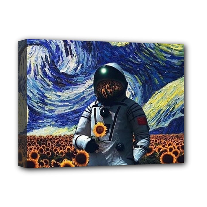 Starry Surreal Psychedelic Astronaut Space Deluxe Canvas 16  x 12  (Stretched) 