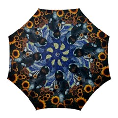 Starry Surreal Psychedelic Astronaut Space Golf Umbrellas by Pakjumat