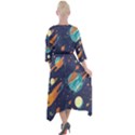 Space Galaxy Planet Universe Stars Night Fantasy Quarter Sleeve Wrap Front Maxi Dress View2