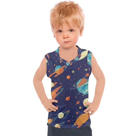 Space Galaxy Planet Universe Stars Night Fantasy Kids  Sport Tank Top by Pakjumat