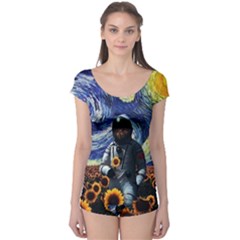 Starry Surreal Psychedelic Astronaut Space Boyleg Leotard  by Pakjumat