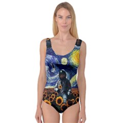 Starry Surreal Psychedelic Astronaut Space Princess Tank Leotard  by Pakjumat