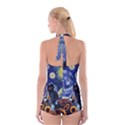 Starry Surreal Psychedelic Astronaut Space Boyleg Halter Swimsuit  View2