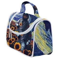 Starry Surreal Psychedelic Astronaut Space Satchel Handbag by Pakjumat