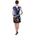 Starry Surreal Psychedelic Astronaut Space Drawstring Hooded Dress View2