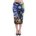 Starry Surreal Psychedelic Astronaut Space Midi Pencil Skirt View1