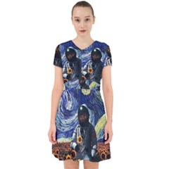 Starry Surreal Psychedelic Astronaut Space Adorable In Chiffon Dress by Pakjumat