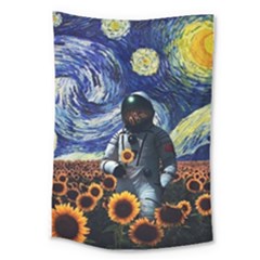 Starry Surreal Psychedelic Astronaut Space Large Tapestry by Pakjumat