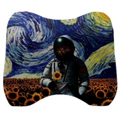 Starry Surreal Psychedelic Astronaut Space Velour Head Support Cushion by Pakjumat