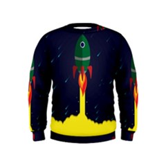 Rocket Halftone Astrology Astronaut Kids  Sweatshirt