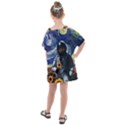 Starry Surreal Psychedelic Astronaut Space Kids  One Piece Chiffon Dress View2