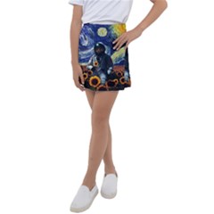 Starry Surreal Psychedelic Astronaut Space Kids  Tennis Skirt by Pakjumat