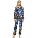 Starry Surreal Psychedelic Astronaut Space Womens  Long Sleeve Velvet Pocket Pajamas Set View1