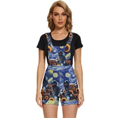 Starry Surreal Psychedelic Astronaut Space Short Overalls by Pakjumat