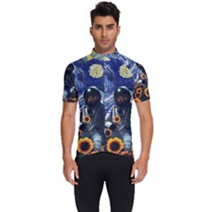 Starry Surreal Psychedelic Astronaut Space Men s Short Sleeve Cycling Jersey by Pakjumat