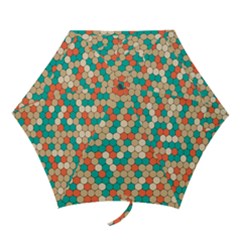 Multicolored Honeycomb Colorful Abstract Geometry Mini Folding Umbrellas by Pakjumat