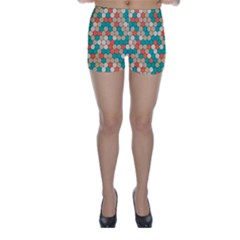 Multicolored Honeycomb Colorful Abstract Geometry Skinny Shorts