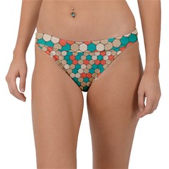 Multicolored Honeycomb Colorful Abstract Geometry Band Bikini Bottoms by Pakjumat