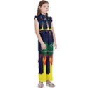 Rocket Halftone Astrology Astronaut Kids  Sleeveless Ruffle Edge Band Collar Chiffon One Piece View3