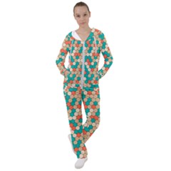 Multicolored Honeycomb Colorful Abstract Geometry Women s Tracksuit by Pakjumat