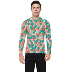 Multicolored Honeycomb Colorful Abstract Geometry Men s Long Sleeve Rash Guard by Pakjumat