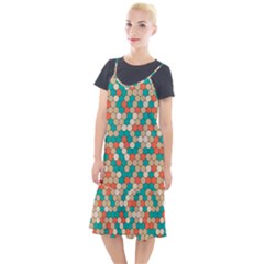 Multicolored Honeycomb Colorful Abstract Geometry Camis Fishtail Dress by Pakjumat