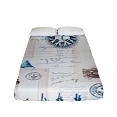 Nautical Lighthouse Vintage Postcard French Writing Fitted Sheet (full/ Double Size) by Pakjumat