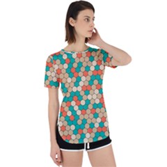 Multicolored Honeycomb Colorful Abstract Geometry Perpetual Short Sleeve T-shirt by Pakjumat