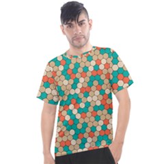 Multicolored Honeycomb Colorful Abstract Geometry Men s Sport Top by Pakjumat